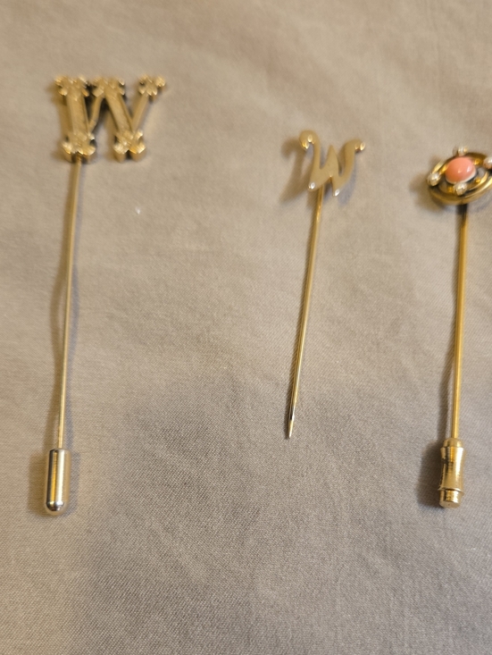 Jewelry - Set Of 3 Gold-Tone Stick Pins - Women's Brooches